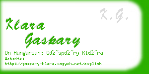 klara gaspary business card